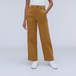 Everlane Organic Wide-leg Crop Pant in Tapenade US size 14